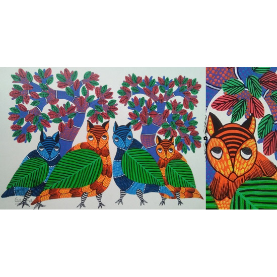 Shop online hand painted on Paper gond painting