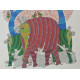 Canvas Gond Painting - Elephants