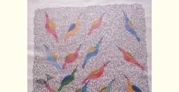 Nandan . नंदन ~ Canvas Gond Painting - ( 2' x 3' ) - Birds