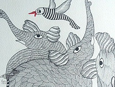 Nandan . नंदन ✦ Gond Painting (10" x 14") ✦ 1