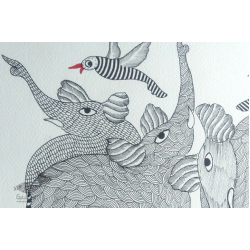 Nandan . नंदन ✦ Gond Painting (10" x 14") ✦ 1