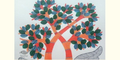 Nandan . नंदन ✦ Gond Painting (10" x 14") ✦ 4