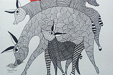 Nandan . नंदन ✦ Gond Painting (10" x 14") ✦ 10