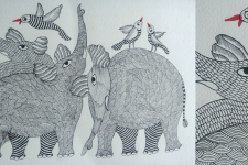 Nandan . नंदन ✦ Gond Painting (10" x 14") ✦ 1