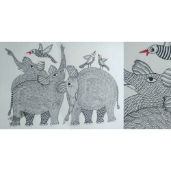 Nandan . नंदन ✦ Gond Painting (10" x 14") ✦ 1