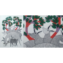 Nandan . नंदन ✦ Gond Painting (10" x 14") ✦ 10