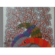 Hand Painted Gond Art ~ Painting ( 11" x 15" )  peahens