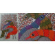 Hand Painted Gond Art ~ Painting ( 11" x 15" )  peahens