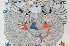 Nandan . नंदन ❁ Canvas Gond Painting (24" x 36") ❁ 47