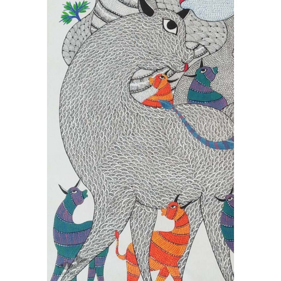 Shop online hand painted on canvas gond painting