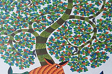 Nandan . नंदन ❁ Gond Painting on Canvas (72" x 36") ❁ 48