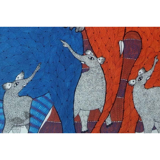 Shop online hand painted on canvas gond painting