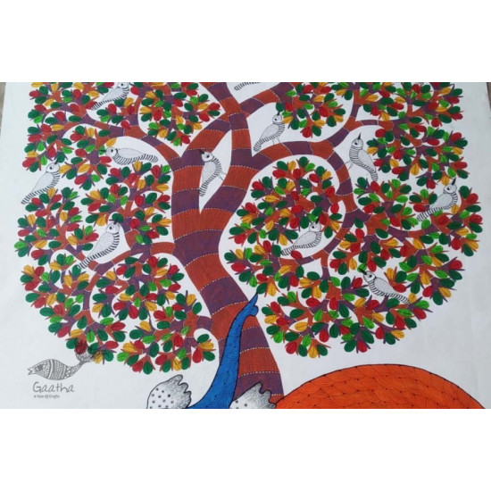 Shop online hand painted on canvas gond painting