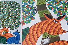 Nandan . नंदन ❁ Gond Painting on Canvas (72" x 36") ❁ 48