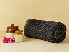 Tanka . टांका - Kantha Running Stitch - Rajasthani Embroidered Reversible Cotton Quilt / Gudadi 