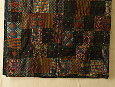 Tanka . टांका - Kantha Running Stitch - Rajasthani Embroidered Reversible Cotton Quilt / Gudadi 