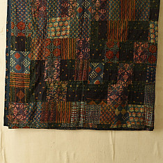 Tanka . टांका - Kantha Running Stitch - Rajasthani Embroidered Reversible Cotton Quilt / Gudadi 