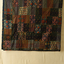 Tanka . टांका - Kantha Running Stitch - Rajasthani Embroidered Reversible Cotton Quilt / Gudadi 