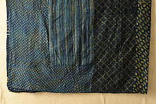Tanka . टांका - Rajasthani Embroidered Kantha Running Stitch - Cotton Quilt / Gudadi - Indigo