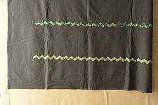 Tanka . टांका - Applique & Embroidered Cotton Double Bedcover - Grey