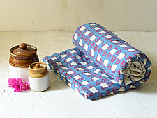 Tanka . टांका - Embroidered & Applique Cotton Double Bedcover