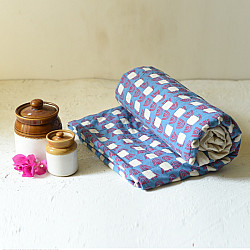 Tanka . टांका - Embroidered & Applique Cotton Double Bedcover