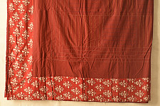 Tanka . टांका - Embroidered Cotton Double Bedcover - Maroon
