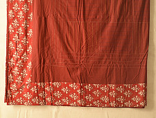 Tanka . टांका - Embroidered Cotton Double Bedcover - Maroon
