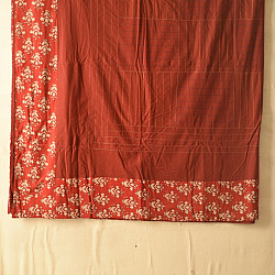 Tanka . टांका - Embroidered Cotton Double Bedcover - Maroon