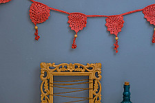 Crochet Toran |  Bird Boho Bunting ~ Rust Red