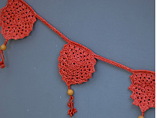 Crochet Toran |  Bird Boho Bunting ~ Rust Red