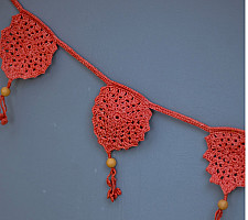 Crochet Toran |  Bird Boho Bunting ~ Rust Red