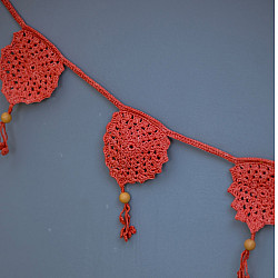 Crochet Toran |  Bird Boho Bunting ~ Rust Red