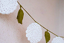 Crochet Torans | Flower Boho Bunting ~ White 