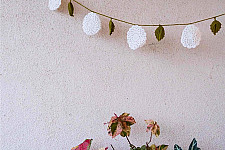 Crochet Torans | Flower Boho Bunting ~ White 