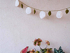 Crochet Torans | Flower Boho Bunting ~ White 