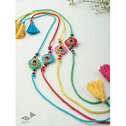 Crochet Rakhi -⚬- Handmade Recyclable Crochet Rakhi Set Koi (Set of 4) 