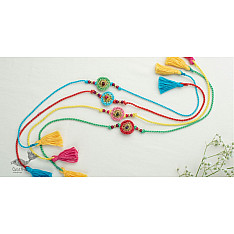 Crochet Rakhi -⚬- Handmade Recyclable Crochet Rakhi Set Koi (Set of 4) 