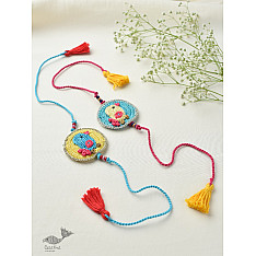 Crochet Rakhi -⚬- Handmade Recyclable Crochet Kids Rakhi Set Bird (Set of 2) 