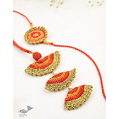 Crochet Rakhi |Handmade Recyclable Crochet Rakhi & Lumba Tarang (Set of 2)