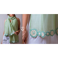 A Symphony in Color | Hand Knitted Crochet Chanderi Stole - B