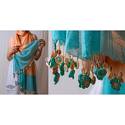 A Symphony in Color | Hand Knitted Crochet Chanderi Stole - E