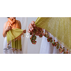 A Symphony in Color | Hand Knitted Crochet Chanderi Stole - G