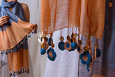 A Symphony in Color | Hand Knitted Crochet Chanderi Stole - H