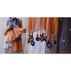 A Symphony in Color | Hand Knitted Crochet Chanderi Stole - H