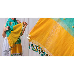 A Symphony in Color | Hand Knitted Crochet Chanderi Stole - I