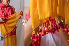 A Symphony in Color | Hand Knitted Crochet Chanderi Stole - J