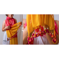 A Symphony in Color | Hand Knitted Crochet Chanderi Stole - J