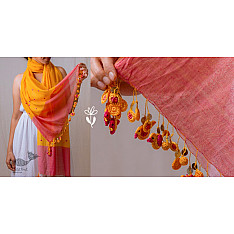 A Symphony in Color | Hand Knitted Crochet Chanderi Stole - K