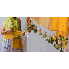 A Symphony in Color | Hand Knitted Crochet Chanderi Stole - L